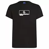 KARL LAGERFELD JEANS, Hombres, Camiseta Ajustada De Manga Corta con Logotipo, Corte Slim, Negro, XL