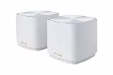 ASUS ethernet ZenFiWi XD5 2 Pack, Sistema WiFi 6 Mesh para Toda la casa AX3000, Cobertura de hasta 464 m2, más de 5 Habitaciones, Configuración Sencilla, Seguridad de Red, Controles parentales) Blanco