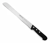 Arcos Cuchillo para pan con Hoja Acero Inoxidable Nitrum 250 mm. Obtenga una gran variedad cortes parau comida. Cuchillo ideal para uso doméstico diario. Serie Universal. Color negro.