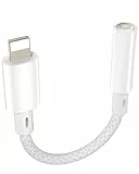 layajia Adaptador de Auriculares Lightning a 3.5mm, Adaptador Auxiliar para Auriculares iPhone [Certificado MFi] Dongle Audio Converter Compatible con iPhone 14/13/12/11 XR XS X 8 7 SE, iPad Pro/Mini