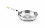 BRA Efficient Inox | Sartén Efficient Inox Triply 26 cm, acero inoxidable 18/10, sin antiadherente con triple fondo difusor forjado, sin PFOA, mango remachado
