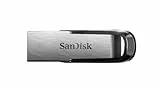 SanDisk Ultra Flair Pendrive 128 GB Memoria USB 3.0 (Velocidad de lectura hasta 150 MB/s, Protección con Contraseña, Carcasa de metal elegante y duradera, Plata) Negro