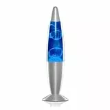 InnovaGoods® Lampara de Lava, Lámpara de Lava Relajante, Lamparas de mesita de noche, Funciona con una bombilla R39 de 25W, ideal para habitación, Salón, Sala de estar. (Color Azul)