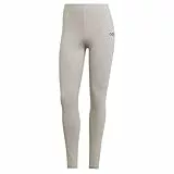 adidas Mujer Essentials Linear Cotton Leggings, Medium Grey Heather/Black, M