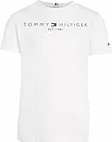 Tommy Hilfiger Camiseta de Manga Corta Infantil Unisex Essential tee con Cuello Redondo, Blanco (White), 14 Años
