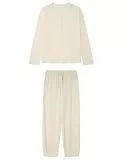 Women'secret Pijama de Manga Pantalón Largo Colección Lifewear, Ivory, L para Mujer