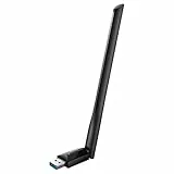 TP-Link Archer T3U Plus AC1300, Adaptador Wi-Fi Dual Band 5GHz/2.4GHz, USB 3.0, Antena Wi-Fi Externa Ajustable, Señal Potente, Turbo 256QAM, Compatible Windows/MacOS, Color Negro