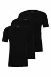 HUGO BOSS T-Shirt Vn 3p Co, Camiseta para Hombre, Negro (Black), M