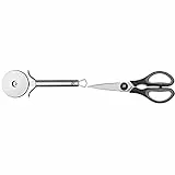 WMF Profi Plus Cortador De Pizza, Acero Inoxidable Pulido + Touch Tijeras De Cocina, Acero Inoxidable, Negro, 21Cm