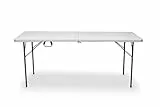 KG KITGARDEN Mesa Plegable Portátil Apertura Automática, 180 x 70 x 74 cm, Blanco