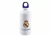CYPBRANDS Real Madrid, Botella, Botella de agua, Bidón, Cantimplora, Color Blanco, Producto Oficial