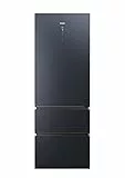 Haier 3D 70 Series 7 HTW7720ENMB - Frigorífico Combi, Cajones Direct Access, Conexión WIFI, Motor Inverter, Cajón Humidity Zone, Total No Frost, 483 L, Clase E, Negro, Ancho: 70 cm, Alto: 200 cm
