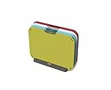 Joseph Joseph Duo Icon Juego de 4 Tablas Cortar de Cocina con Código de Colores y Iconos de Alimentos con Soporte de Almacenamiento, Plastico, Multicolor