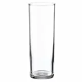 Tradineur - Set de 6 vasos de tubo de cristal, base gruesa, aptos para lavavajillas, agua, bebidas, refrescos, 16,3 x 5,8 cm, 31 cl