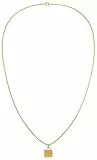Tommy Hilfiger Jewelry Collar para Hombre en Oro Amarillo con un Colgante Cuadrado - 2790544, Gold