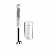 Braun MultiQuick 5 MQ 50001 M, Batidora de Mano con Tecnología PowerBell Plus, Minipimer 21 Velocidades+Turbo, Sistema Easy Click Plus, Batidora Ergonómica, Eje de Acero, Vaso de 600ml, 1000W, Blanco