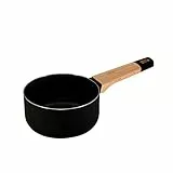 BERGNER Earth Black | Cazo de 16 cm | Aluminio Fundido a Presión | Mango Ergonómico de Madera | Utensilios Para Todos los Pisos de Cocina