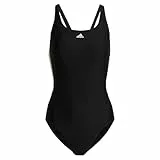 adidas Mujer Mid 3-Stripes Swimsuit, Black / White, 46