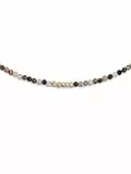 SINGULARU - Collar Eloise. Acero con Acabado en Baño de Oro de 18kt. Corto con Piedras Naturales Turmalina. Largo de 35 cm + 5 cm de Alargador. Joyas para Mujer
