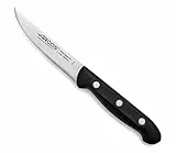 Arcos Cuchillo verduras Acero Inoxidable. Cuchillo profesional verduras para pelar frutas y verduras. Mango ergonómico polioximetileno y Hoja 100 mm. Serie Maitre. Color negro.