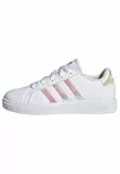 adidas Grand Court Lifestyle Lace Tennis Shoes, Zapatillas de Tenis Unisex niños, Cloud White Iridescent Cloud White, 39 1/3 EU