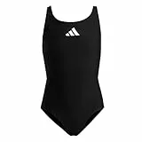 adidas Niñas Solid Small Logo Swimsuit, Black/White, 4-5 Years