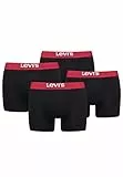 Levi's Boxer Hombre (Pack de 4), Negro (Black/Red) XL