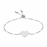 Fossil Pulsera Para Mujer Vintage Iconic, Min. Longitud Interior: 165mm Plata Pulsera De Acero Inoxidable, JF03329040