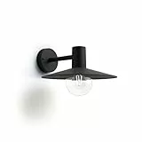 Philips myGarden Skua - Aplique de exterior, casquillo E27, 42 W, aluminio, color negro, diseñado para jardines y patios
