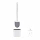 Ibergrif M34151-3 Escobillas y Portaescobillas de Inodoro, Cepillo y Soporte para WC, Silicona, Blanco