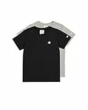 Champion Legacy Basics B-S-S 2-Pack Crewneck Camiseta, Negro Gris Melange Claro, 15-16 Años (Pack de 2) para Niños