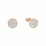 s.Oliver pendientes de acero inoxidable para mujer, con cristal, 1 cm, color rosa, Se entrega en estuche de regalo
