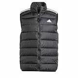 adidas Hombre Essentials 3-Stripes Light Down Vest, Black, S