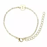 BESPORTBLE Pulsera Singularu Para Mujer Estilo Tobillera Grabado De La Letra i Plata