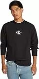 Calvin Klein Sudadera Hombre Monologo Waffle con Cuello Redondo, Negro (CK Black), S