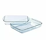 Pyrex® Essentials - Juego de 2 platos de lasaña rectangular de cristal (35 x 23 cm, 40 x 27 cm)