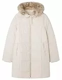 Springfield Abrigo Eco Acolchado Thermolite con Cremallera y Capucha Desmontable Repelente al Agua, Beige Estandar, S para Mujer