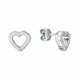 Tommy Hilfiger Jewelry Pendientes de Botón para Mujer de Acero Inoxidable con Forma de Corazón - 2780971, EARRINGS, Silver