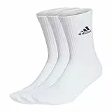 adidas Unisex adulto Cushioned Crew Socks 3 Pairs, White / Black, 6.5-8