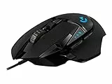 Logitech G G502 HERO Ratón Gaming con Cable Alto Rendimiento, Captor HERO 25K, 25,600 DPI, RGB, Peso Personalizable, 11 Botones Programables, Memoria Integrada, PC/Mac - Negro
