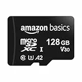 Amazon Basics MicroSDXC, 128 GB, con Adaptador SD, A2, U3, velocidad de lectura hasta 100 MB/s, Negro