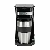 Jocca - Cafetera Goteo Individual con Termo 750W | Incluye Taza de 420 ml | Filtro Reutilizable | Apagado Automático | Ideal para Viajes | Taza Doble Pared