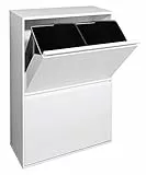 Arregui CR601-B Cubo de Basura y Reciclaje de Acero de 4 Compartimentos | 4x17 L (68 L) | Cubos de Basura de Cocina | Contenedores de Reciclaje para Casa u Oficina | blanco
