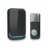 Timbre inalámbrico, Timbre de Puerta con Indicadores LED, Resistente al Agua (Negro)