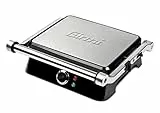 Girmi BS44 - Parrilla efecto Petravera, cuerpo inoxidable, placas 29,3 x 23 cm