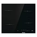 Hisense E6431CB - Placa Vitrocerámica, 4 Zonas, Diseño Minimalista, Encimera de 60Cm, Bloqueo Infantil, Terminación Biselada