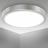 B.K.Licht I Lámpara de techo LED de 18 W I 4.000K I 28 cm de diámetro I 2.000 lúmenes I luz blanca neutra I Plata I plafon led techo