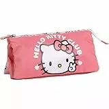 CERDÁ LIFE'S LITTLE MOMENTS Estuche Hello Kitty 3 Compartimentos y Cremalleras Resistentes | Estuche Escolar Hello Kitty Infantil Grande para Niñas, Organizador de Material Escolar y Accesorios