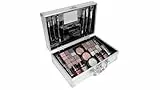 bonvoyage, Kit Maquillaje Mujer de 43 Piezas, Incluye Lápiz Labial, Sombras de Ojos, Colorete, Esmalte de Uñas, Espejo, y Más, Maletín Metálico Portátil y Liviano, Bon Voyage
