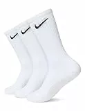NIKE Everyday, Calcetines Unisex Adulto, Blanco, S Paquete De 3